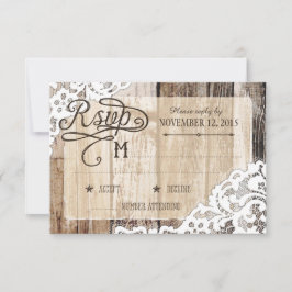 Country Western Holzwolle Rustic RSVP Card