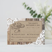Country Western Holzwolle Rustic RSVP Card (Stehend Vorderseite)