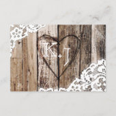 Country Western Holzwolle Rustic RSVP Card (Rückseite)