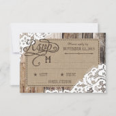 Country Western Holzwolle Rustic RSVP Card (Vorderseite)
