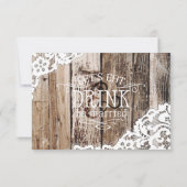 Country Western Holzwolle Rustic RSVP Card Karte (Rückseite)