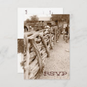 Country Western Horse Corral Wedding RSVP Cards (Vorne/Hinten)
