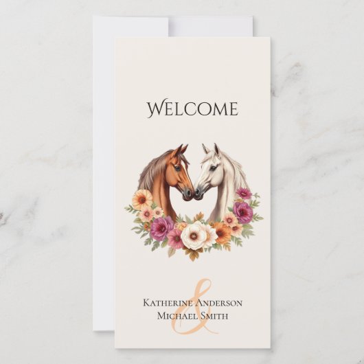 Country Western Horses-Hochzeitsprogramm (Vorderseite)