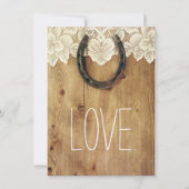 Country Western Horseshoe Lace Hochzeit Einladunge Einladung (Rückseite)