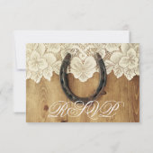 Country Western Horseshoe Lace Wedding RSVP Card (Rückseite)