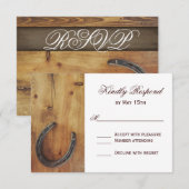 Country Western Horseshoe Rustic Wedding RSVP Card Karte (Vorne/Hinten)