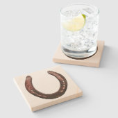 Country Western Horseshoe Sandstone Untersetzer (Seitenansicht)