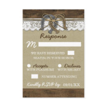 Country Western Horseshoe Wedding RSVP Cards