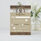 Country Western Horseshoe Wedding RSVP Cards Karte (Stehend Vorderseite)