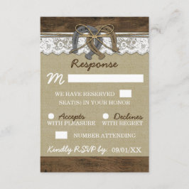 Country Western Horseshoe Wedding RSVP Cards Karte