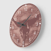 Country Western Longhorns Bull Skull Cowboy Gesche Große Wanduhr (Winkel)