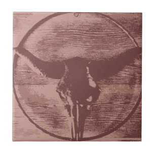 Country Western Longhorns Bullenschädel Cowboy-Ges Fliese