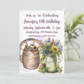 Country Western, Mason Jar, 15. Geburtstag Einladung (Stehend Vorderseite)