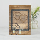 Country Western, Mason Jars, Einladung zur Hochzei (Stehend Vorderseite)