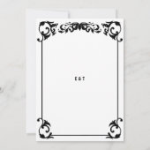 Country Western Minimaler Schwarz-weißer feierlich Einladung (Rückseite)