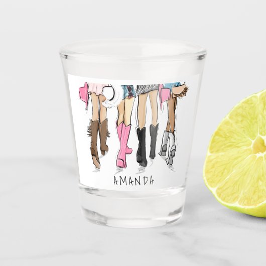 Country Western Mode Custom Cowboy Boots Schnapsglas (Vorderseite)