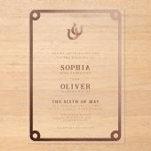 Country Western Moderne Hochzeit Acryleinladungen (Vorderseite)