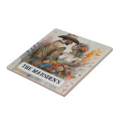 Country Western Newlyweds Wasserfarbe Fliese (Seite)
