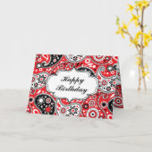 Country Western Paisley Happy Birthday Karte (Gelbe Blume)