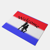 Country Western Patriotic Fun Fußmatte (Schrägansicht)