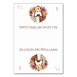 Country Western Pferde Fleischsymbol Tischnummer