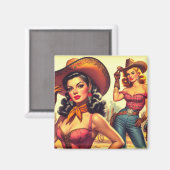 Country-Western-Pin-up Magnet (Vorderseite/Rückseite)