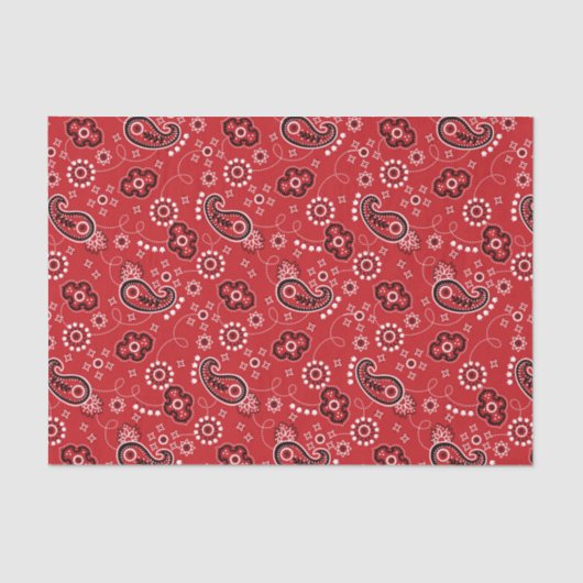 Country Western Red Paisley Wedding Seidenpapier (Vorderseite)