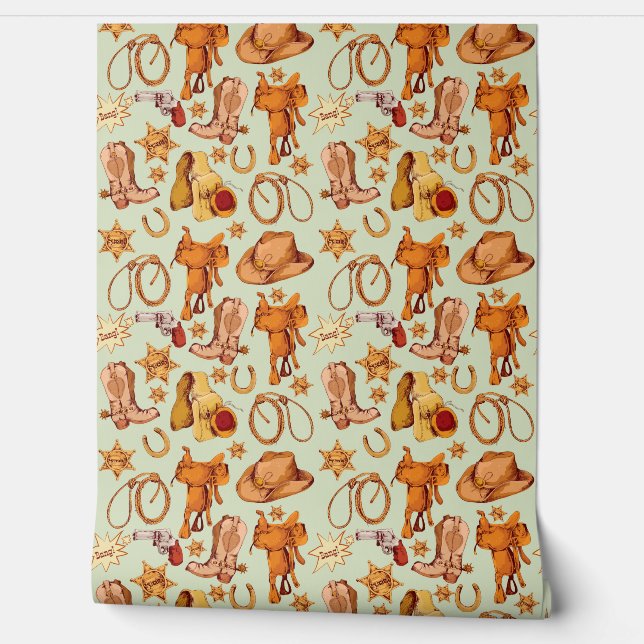 Country Western Reiten Cowboy Gear Tapete (Abrollen)