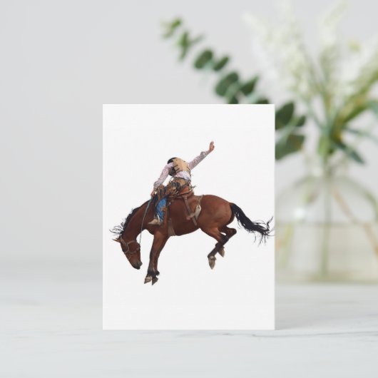 Country Western Reiten Rodeo Cowboy Postkarte (Stehend Vorderseite)
