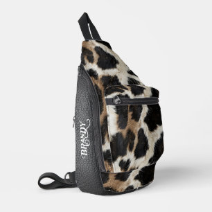 Country Western Rindleder und bedrucktes Leder Crossbody Bag