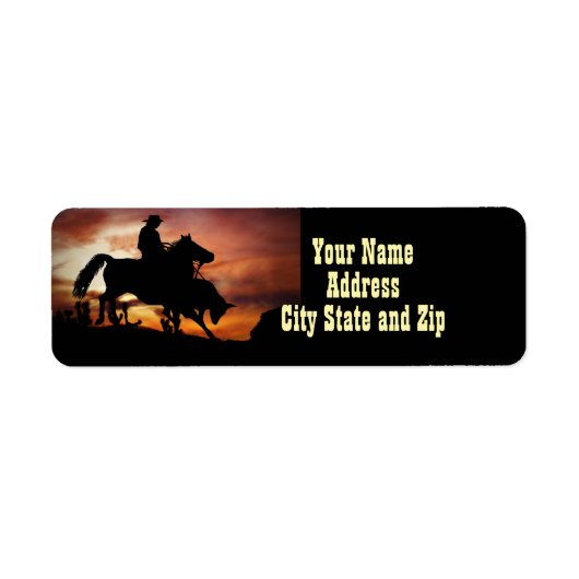 Country Western Rodeo Cowboy Return Address (Vorne)
