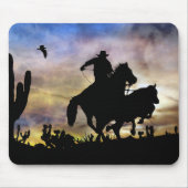 Country Western Roping Cowboy Wüstenlandschaft Mousepad (Vorne)