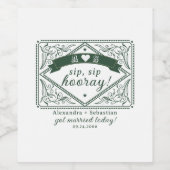 Country Western Rustic Chic Emerald Green Wedding Weinetikett (Einzelnes Label)