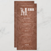 Country Western Rustic Wood Wedding Dinner Menükarte (Vorne/Hinten)