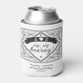 Country Western Rustikale Schwarz-weiße Hochzeit Dosenkühler (Kanne Vorderseite)