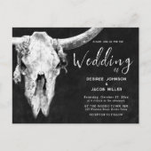 Country Western Schwarz-Weiß-Rodeo-Bullskull Einladungspostkarte (Vorderseite)