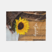 Country Western Sonnenblume Fleecedecke (Vorderseite (Horizontal))