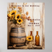 Country Western Sonnenblumen Whiskey Barrel Willko Poster (Vorne)