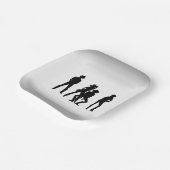 Country Western Spaß Schwarz und Weiß Pappteller (Gewinkelt)