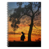 Country Western Steer Roping Cowboy Sunset Notizblock (Vorderseite)