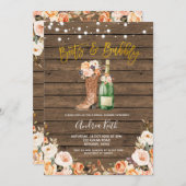 Country Western Stiefel und Bubbly Brautparty Einladung (Vorne/Hinten)