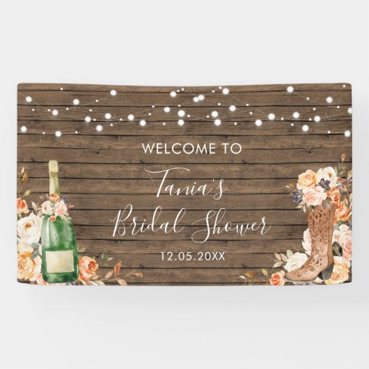 Country Western Stiefel und Bubbly Large Banner (Horizontal)