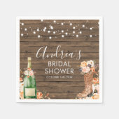 Country Western Stiefel und Bubbly Paper Napkin Serviette (Vorderseite)