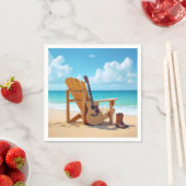 Country Western stiefelt mit Gitarre am Meer Serviette (Beispiel)