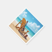 Country Western stiefelt mit Gitarre am Meer Serviette (Ecke)