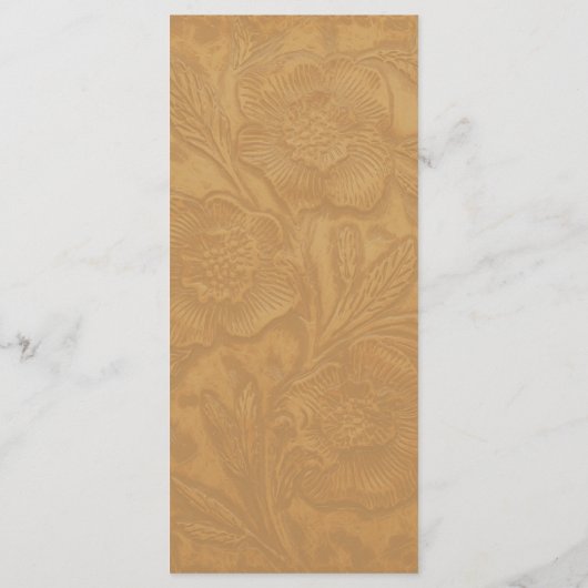 Country Western Tooled Rustic Bronze Wedding Menükarte (Rückseite)