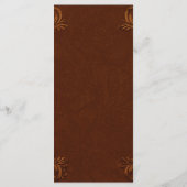 Country Western Tooled Terracotta Rustic Wedding Menükarte (Rückseite)