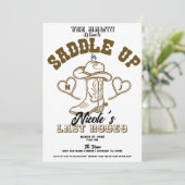 Country Western Vintag Letzte Rodeo Bachelorette Einladung (Stehend Vorderseite)