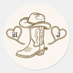 Country Western Vintag Letzte Rodeo Bachelorette Runder Aufkleber