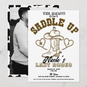 Country Western Vintage Letztes Rodeo Junggesellin Einladung